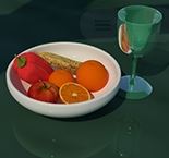 Fruit bowl modelled in Digital 3D Graphics